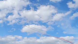 Red Arrows over the Headcorn fields on 2/7/23.