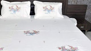 new beautiful bedsheet design hand embroidery.