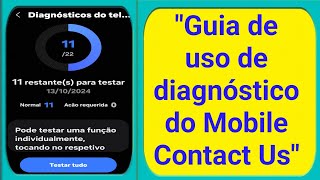 "Guia de uso de diagnóstico do Mobile Contact Us"