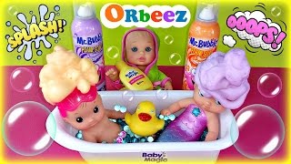 ORBEEZ BATH ! Baby Doll Bath time Surprise Fizz Egg & Mr Bubbles Foam Soap