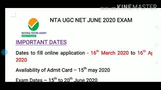 NTA UGC NET June 2020 - important dates, exam pattern.