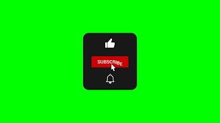 Youtube Like Subscribe Bell Icon Buttons Green Screen #04