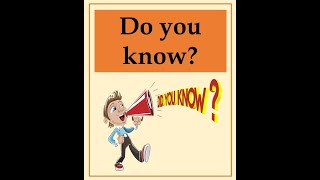 Do you know? | Learn with us