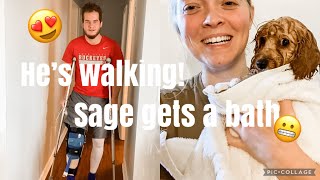 A DAY IN OUR LIVES || RECOVERING FROM ACL SURGERY 😬