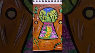 Painting with fevicryl acrylic colours #fevicryl #painting #keyhole #youtubeviralshorts