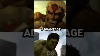 Who's Stronger 🤔|| Armored Titan vs Hulk || #anime #attackontitan #shorts