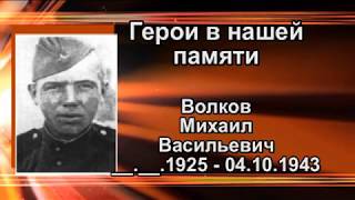 ВОЛКОВ М.В. ГЕРОИ В НАШЕЙ ПАМЯТИ