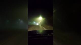 driving into the fog spooky night