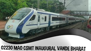 02230 Madgaon CSMT Inaugural Vande Bharat Express departs Ratnagiri towards Mumbai !! Konkan Railway