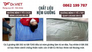 SO SÁNH GIƯỜNG BỆNH Y TẾ 5 CHỨC NĂNG LUCASS GB-35E” VÀ “GIƯỜNG BỆNH Y TẾ 1 TAY QUAY LUCASS GB-C1