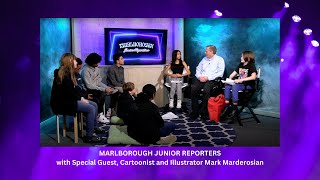 Marlborough Junior Reporters with Cartoonist and Illustrator Mark Marderosian