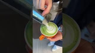 matcha latte art #matcha #matchalatte #latte #latteart