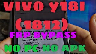 VIVO Y81i (1812) FRP BYPASS NO PC NO APK NEW MODE 100% FINISH