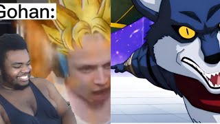 Gohan vs Lavender & Goku vs Bergamo DBS Retold With Memes By BeanHeadKakarot Reaction