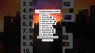 🏏 Cricket teams rankin. #cricket #teams #ranking #india #austrialia #world #2024 #top10 #shorts