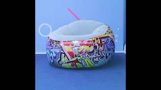 أريكة هوائية مريحة بتصميم شبابي أنيق وعصري قابلة للنفخ بسهولة Fauteuil Gonflable Graffiti Soft Top