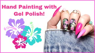 Hand Painting with Gel | Tropical Floral Design