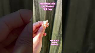 Australian solid #opals #ring natural diamond18K rose gold(75% solid gold) KG243