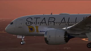 4K | FS2020 | DiAviao | B787 | Rio de Janeiro - Santigo  | Crossing Andes Mountains during sunset