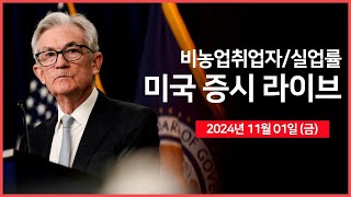 [24년 11월 1일 금] 비농업 취업자수, 실업률, ISM 제조업 PMI/아마존, 인텔 어닝서프라이즈?/애플, 중국 매출 둔화..?   - 오선의 미국 증시 라이브