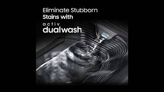 The active dual-wash system includes a sink for a convenient place to hand-wash delicate items