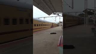 Dog Relaxes as Chengalpattu - Kacheguda Express Speeds Away! #indianrailways #bharatiyarail #wap4