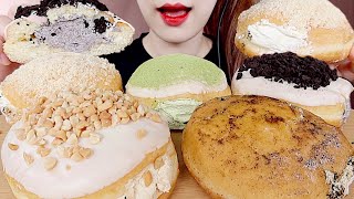 ASMR CREAM DONUTS, CHOCOLATE COVERED DONUTS MUKBANG 오레오 크림도넛, 고구마 크림 도넛, 녹차 크림 도넛 먹방 eating sounds