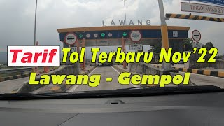 Tarif Tol Lawang - Gempol Terbaru November 2022