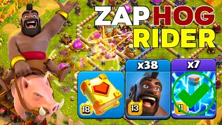 Mass Hog: TH16 Zap Hog Rider Wrecking Legend League Attacks! Clash of Clans