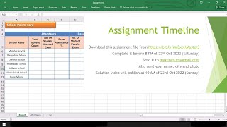 Excel Tutorial Test - Part 3 - Assignment