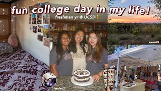 FUN COLLEGE day in my life (freshman year)! friends listening parties baking fun vlog: uc san diego