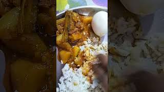 Eat in 15 Seconds Alu Tamato Durm stick Curry Rice with Egg #4555