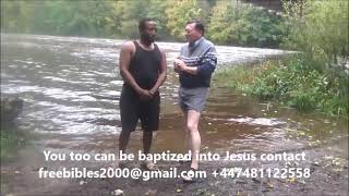 Smart young British guy gets baptized into Jesus in the river Tyne, Newcastle