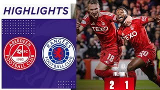 Aberdeen vs Rangers (2-1) Highlights | Scottish Premiership 2024 | aberdeen rangers spfl highlights