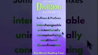 Syllable Division Bootcamp: Prefixes and Suffixes 3 #phonics #reading #lettersounds  #learntoread