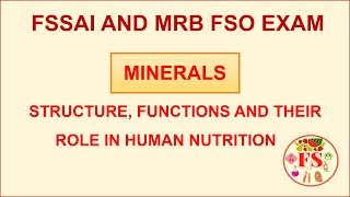 MINERALS | MICRO NUTRIENTS | FOOD CHEMISTRY | FSSAI | TN MRB FSO EXAM | FOOD SCIENCE