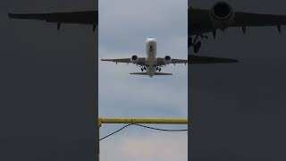 Embraer 190 Eastern airways takeoff to Amsterdam Schiphol at Teesside Airport