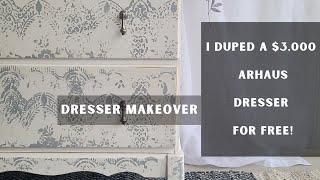 Arhaus lingerie Dresser Dupe | Vintage style | Home Decor Stencil