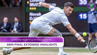 Novak Djokovic vs Lorenzo Musetti | Extended Highlights | Wimbledon 2024