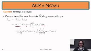 Apprentissage automatique [8.5] : Réduction de dimensionnalité - centrage du noyau