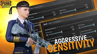 New Best aggerssive sensitivity + Control Code For PUBG Mobile 2024 | New 3.0 update 🔥