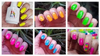 New Parrot Polish gel version of "Welcome to the Jungle" neon Collection compared to regular version