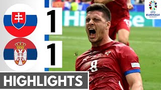 Slovenia vs Serbia (1-1) HIGHLIGHTS Euro 2024 | Zan Karnicnik & Luka Jovic GOALS