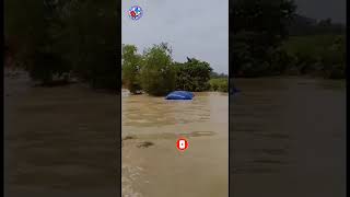 Accident!!! Truck crossing flooded river bridge fell into river 2020