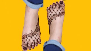 foot mehndi design simple || feet mehndi designs  easy 2024 || hennabysid