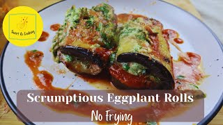 Delicious Stuffed Eggplant Rolls: No Frying Required!