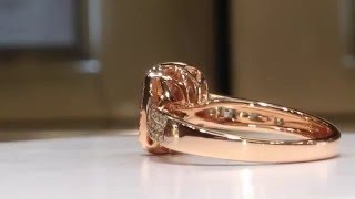 1.50 Carat Blue and White Diamond Ring in 14K Rose Gold