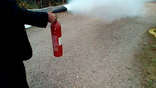 Co2 fire extinguishers discharging