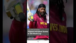 Highest Individual Scores in ODI World Cup #cricket #trendingshorts #ytshorts