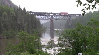 Neys Provincial Park at the Little Pic River & CPKC Train Bridge ~ Neys, Ontario, Canada ~ July 2023